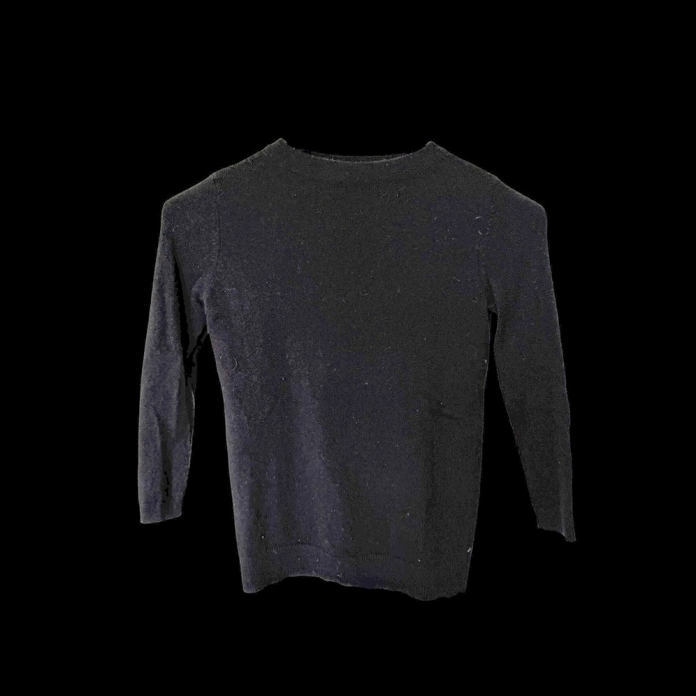 Talbots Petites Black Pure Cashmere Mock Neck Sweater Size P Long Sleeve Knit
